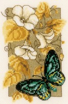 Vervaco Counted Cross Stitch Miniatures Kit 3.2&quot;X4.8&quot; Butterfly on Flowe... - £12.33 GBP