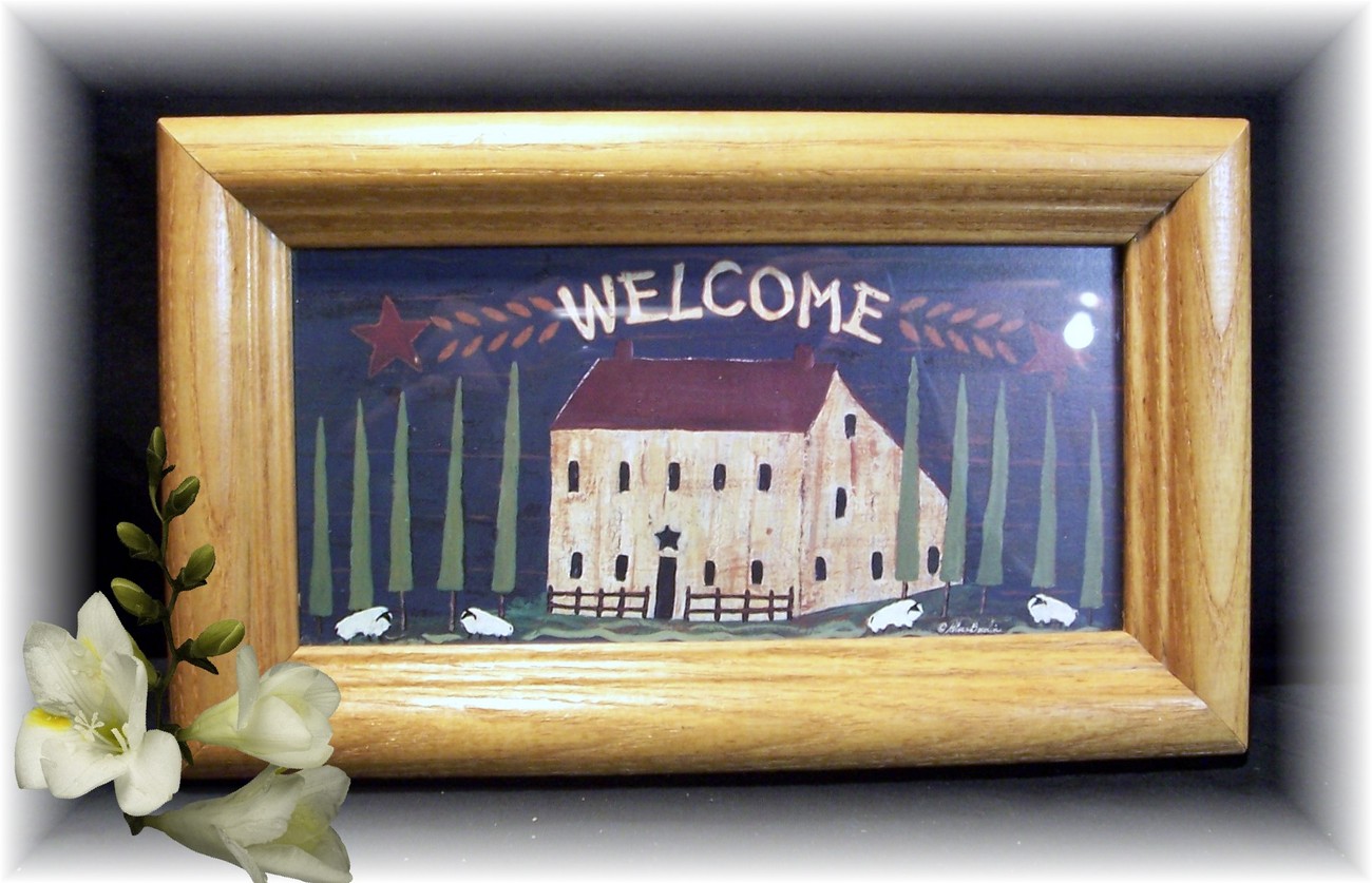 Primitive Americana Welcome Saltbox House Picture~BNWT - $7.95