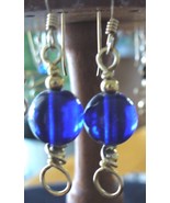 Cobalt Glass 12/20 GF Earrings - $224.64 MXN