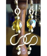 Wire sculpture Amber Crystal 12/20 GF Earrings - $224.64 MXN