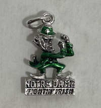 Notre Dame: Fightin&#39; Irish Leprechaun Silver Plated Charm for Bracelet/Pendant - £7.99 GBP