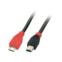 LINDY 0.5m USB OTG Cable - Black, Type Micro-B to Mini-B  - $17.00