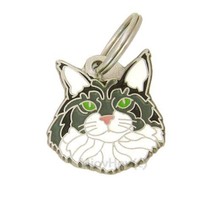Cat name ID Tag,  Maine coon cat, Personalized, Engraved, Handmade, Charm - £16.11 GBP+