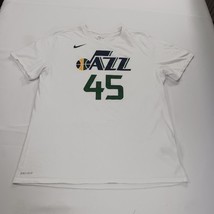 Utah Jazz Donovan Mitchell NBA #45 Nike T-Shirt Men's XL White Cotton Dri-Fit image 12