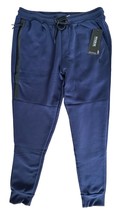 RBX Men&#39;s Tapered Jogger Pants Sweatpants w/ Zip Pockets Size XL Navy Blue - £18.19 GBP