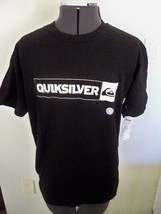 Men's Guys Quiksilver Black Tee T-SHIRT W/ White Print Logo Across Chest New $28 - $17.99