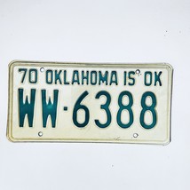 1970 United States Oklahoma Woodward County Passenger License Plate WW-6388 - $12.28 CAD