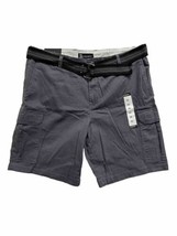 R Society Cargo Bermuda Men 40 Gray Cotton Extreme Motion 9” Classic Fit... - £13.41 GBP