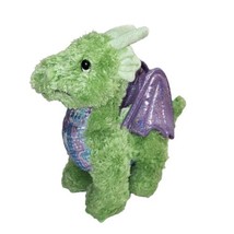 Melissa and Doug Plush Zephyr Dragon Green Purple Wings Stuffed Animal 11&quot; - £7.62 GBP
