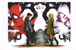 Mike McKone SIGNED Marvel Comic Art Print ~ Spiderman &amp; Spider Gwen - £23.32 GBP