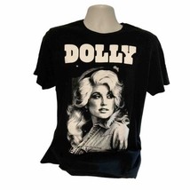 Dolly Parton Large T Shirt Black White Short Sleeve 100% Cotton Graphic - £10.32 GBP