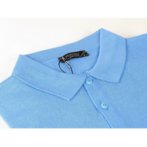 Men PRINCELY Soft Merinos Wool Sweater Knits Lightweight Polo 1011-40 Sky Blue image 2