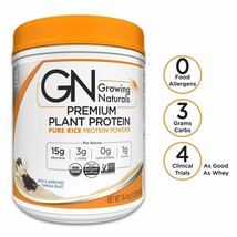 Growing Naturals Rice Protein Isolate Powder, Vanilla Blast, 465-Gram - £27.48 GBP