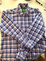 Forsyth of Canada Mens Cotton non-iron Long Sleeve Button Down Plaid Size L - $29.70
