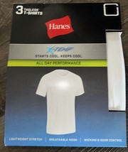 Hanes X-temp ~ Mens 3-Pack T-Shirts Crew Neck White Performance Mesh ~ M - $21.14