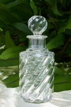 6.25" Tall SWIRL Clear Perfume/Cologne Bottle~Pontil Mark~Old~Heavy~Collectible - $67.49