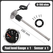 52MM Gauge Fuel Level Gauge 0-190 Ohm Oil Tank Level Indicator Meter with Water  - £76.85 GBP