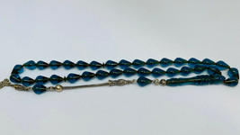 Blue Fire ambe with silver tasbih prayer rosary 14 grams 33 beads 22 cm ... - £57.75 GBP