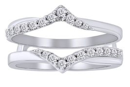 14K White Gold Finish Round Shape Diamonds Womens Enhancer Wrap Engagement Ring  - £98.45 GBP