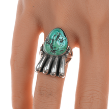 sz6.25 Vintage Navajo silver and turquoise claw form ring - $171.52