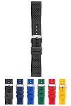 Morellato Sile Silicone Watch Strap - Black - 20mm - Chrome-plated Stainless Ste - £24.34 GBP