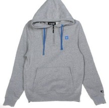 MEN&#39;S guys ZOO YORK SKATEBOARD HEATHER GRAY HOODIE HALF ZIP UP BLUE LOGO... - $36.99