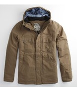MEN&#39;S GUYS MATIX GEISSLER TAN HOODED MILITARY HEAVY JACKET NEW $110 WINT... - $1,332.57 MXN
