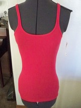 WOMEN&#39;S/JRS LILU STRETCH RIBBED TANK TOP CAMI AZALEA/HOT PINK NEW $15 - $8.99