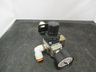 AR20-N02-Z Pneumatic Air Regulator w/Gauge and Tube Attachments - $21.16