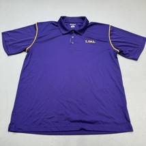 Champion Men&#39;s LSU Tigers Polo Shirt Purple Embroidered Dri Fit NCAA XL - $27.08 CAD