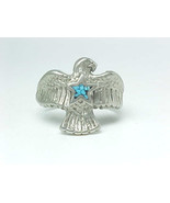 EAGLE Men&#39;s Vintage RING in Heavy SILVER Plate with Inlaid TURQUOISE - S... - £60.32 GBP