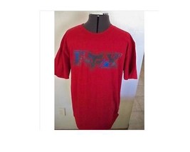 Men's Guys Fox Racing Tee T-SHIRT Red GRAY/ Blue Print Logo On Chest New $28 - $17.99