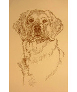 GOLDEN RETRIEVER DOG ART PORTRAIT #237 Kline adds your dogs name free. GIFT - £39.05 GBP