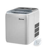 Portable Countertop Ice Maker Machine 44Lbs/24H Self-Clean w/Scoop Silver - £173.05 GBP