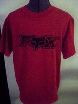 Men's Guy's Fox Racing Red Tee T-SHIRT Black Head In Center Logo New $35 - $16.99