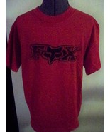 MEN&#39;S GUY&#39;S FOX RACING RED TEE T-SHIRT BLACK HEAD IN CENTER LOGO NEW $35 - £13.34 GBP