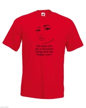 Mens T-Shirt Face Silhouette, Quote The eyes can do a thousand things Tshirt - £19.56 GBP
