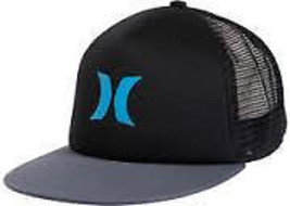 Men&#39;s Hurley Hat Cap Lid Black Blue Hurley Logo Foam Front Trucker Hat New $28 - $19.99