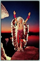 Native American Sunrise Call Wisconsin Dells WI UNP Chrome Postcard J13 - £5.56 GBP