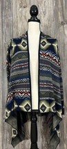 Ruff Hewn Southwest Aztec Open Front Cardigan Sweater Blue Multicolor ~Medium - £18.63 GBP