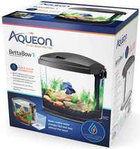 Aqueon BettaBow 1 with Quick Clean Technology Aquarium Kit Black 1 gallon Aqueon - £38.18 GBP