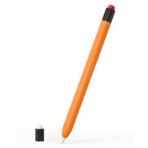 For Apple Pencil 1 Retro Pencil Style Liquid Silicone Stylus Case(Orange) - £3.21 GBP