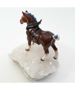Hagen Renaker Draft Horse W/ Harness w/ Blue Bobs and Ribbon Model A-341 - £31.87 GBP