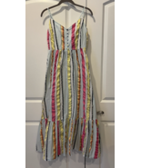 J Crew Vintage Stripe Seersucker Striped Tiered Maxi Dress Size 2 Blue M... - €30,27 EUR