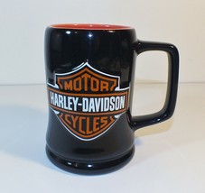 Harley Davidson “Raised 2-Color Shield” Coffee Mug Cup Black  16 OZ. - £14.94 GBP
