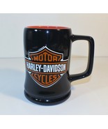 Harley Davidson “Raised 2-Color Shield” Coffee Mug Cup Black  16 OZ. - £14.62 GBP