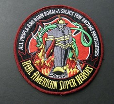 Fire Fighters American Heroes Embroidered Jacket Patch 5 Inches - £7.80 GBP