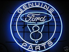 Ford Motor Genuine Parts V8 Auto Car Neon Light Sign 16&quot; x 16&quot; - $499.00