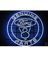 Ford Motor Genuine Parts V8 Auto Car Neon Light Sign 16&quot; x 16&quot; - £390.13 GBP