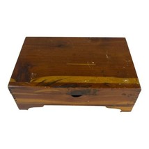 Cedar Trinket Box Photo Keepsake Vintage Wood Handmade Jewelry Dresser 7... - $30.84